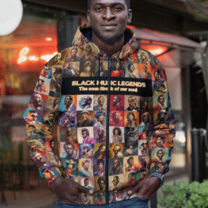Black Music Legends Zip Up Hoodie With Pocket